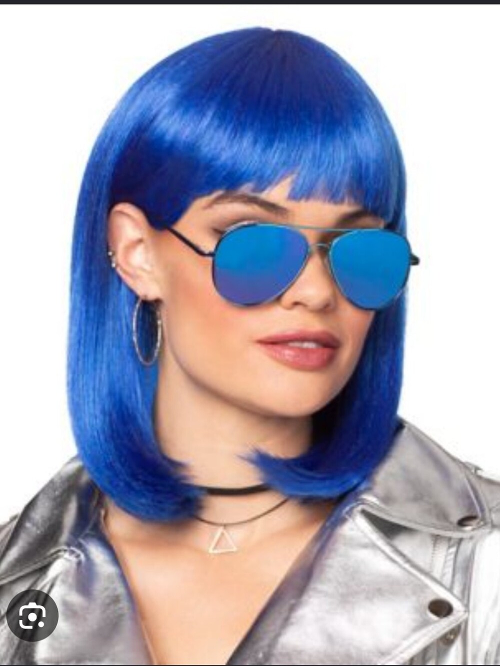 Vibrant SPIRIT Fashion Pageboy Electric Blue Bob Wig with Bangs